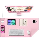 TopMade Mouse Pad with 15W Wireless Charging, XXL Large Leather Desk Mat, Waterproof Gaming Mouse...