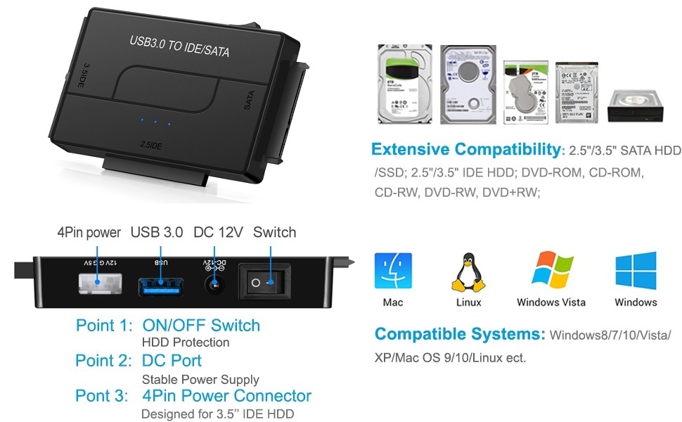 USB 3.0 to Sata /IDE converter