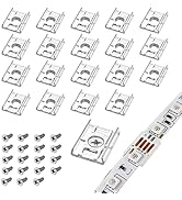 VIPMOON 100pcs Clear LED Strip Light Mounting Clips 10mm Width Holders and 100pcs Compatible Stai...