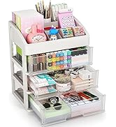 Desk Organizer with Drawers, 3 Drawers Storage Organizer, Desktop Storage Drawers for Office Supp...