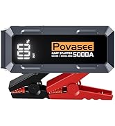 Povasee Jump Starter 5000A Peak Car Battery Jump Starter, 12V Portable Jump Starter up to All Gas...