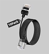 Dutevolns 10Pack Ultra Thin Cat 6A Ethernet Cable 1.6 Feet, Flexible & Slim Rj45 Cat6a LAN Cord, ...
