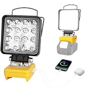 Cordless LED Work Light Compatible with Dewalt 18V/20V Battery, 48W 4800LM 6500K Portable Work Li...