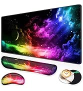 Canjoy Gaming Mouse Pad Set, 4-in-1 XXL Large Mouse Pad + Keyboard Wrist Rest Support+ Coaster, (...