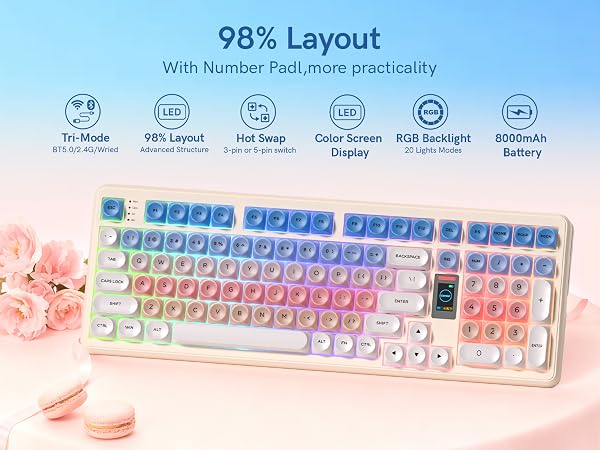 98 Pink Creamy Keyboard
