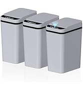 jinligogo 3Pack Bathroom Small Trash Can with Lid, 2.2 Gallon Touchless Automatic Garbage Can Sli...