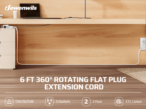 6ft extension cord 3 prong