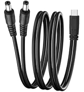 JSADZKJ USB C to DC 5.5mmx2.5mm Power Cord 100W Type C to Dual DC5.5x2.5mm Y Splitter Power Cord ...