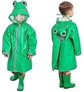 SSAWcasa Rain Poncho Kids,Toddler Poncho with Hood,Waterpoof Rain Jacket Coat,3D Cartoon Children...