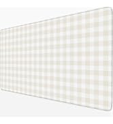 Beige Checkered Gingham Desk Mat Pad XXL Large Mouse Pad Anti-Slip Big Mousepad with Stitched Edg...