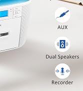 cd cassette tape player boombox music player usb aux speakers
