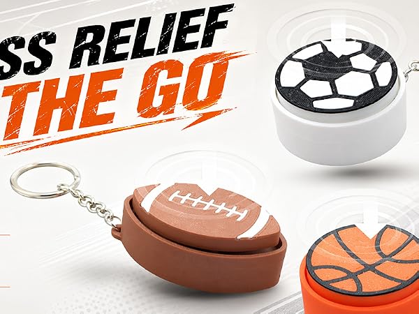 3-Pack Sports Balls Fidget Clicker Keychain