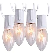 C9 Clear Christmas String Light Set, 100 Feet Vintage Christmas Tree Lights, Outdoor Roofline Str...