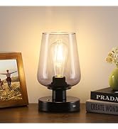 FOLKSMATE Cordless Bedside Table Lamp, Rechargeable Touch Nightstand Lamp, 3 Way Dimmable Night L...