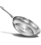 KOCH SYSTEME CS Stainless Steel Pan 10 Inch, Stainless Steel Frying Pan for Professional Cooking,...