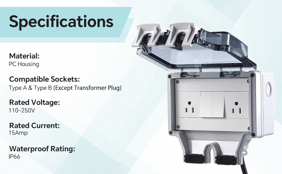 outdoor receptacle; exterior outlet box; outdoor receptacle box; outdoor electrical outlet box