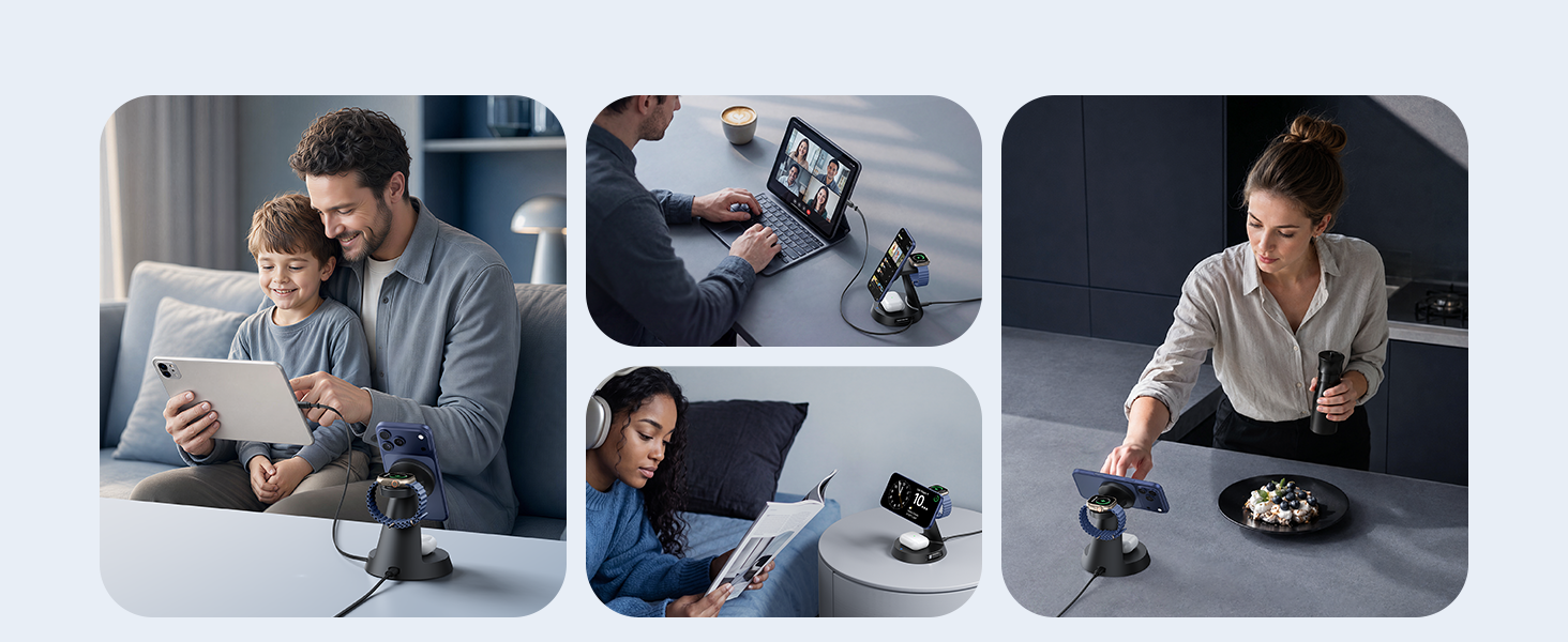 4 in 1 fast magsafe charging station for apple