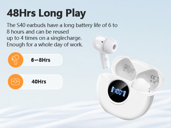 Wireless Earbuds 2025 NEW Bluetooth 5.4 Headphones Bass 3D Stereo, In-Ear Earphones with 4 ENC