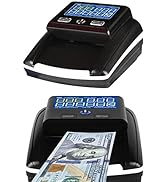 WINB Portable Counterfeit Bill Detector Machine, Automatic 4-Way Direction USD &amp; Euro Value Count...