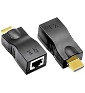 WENZIYAXU HDMI to RJ45 Ethernet Adapter, 4K Video Extender, Cat5e/Cat6 Network Cable Converter