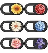 PRESSINART 6Pcs 6 Styles Cute Camera Cover Slide Flowers 0.04 Inch Privacy Guard Accessories, Web...