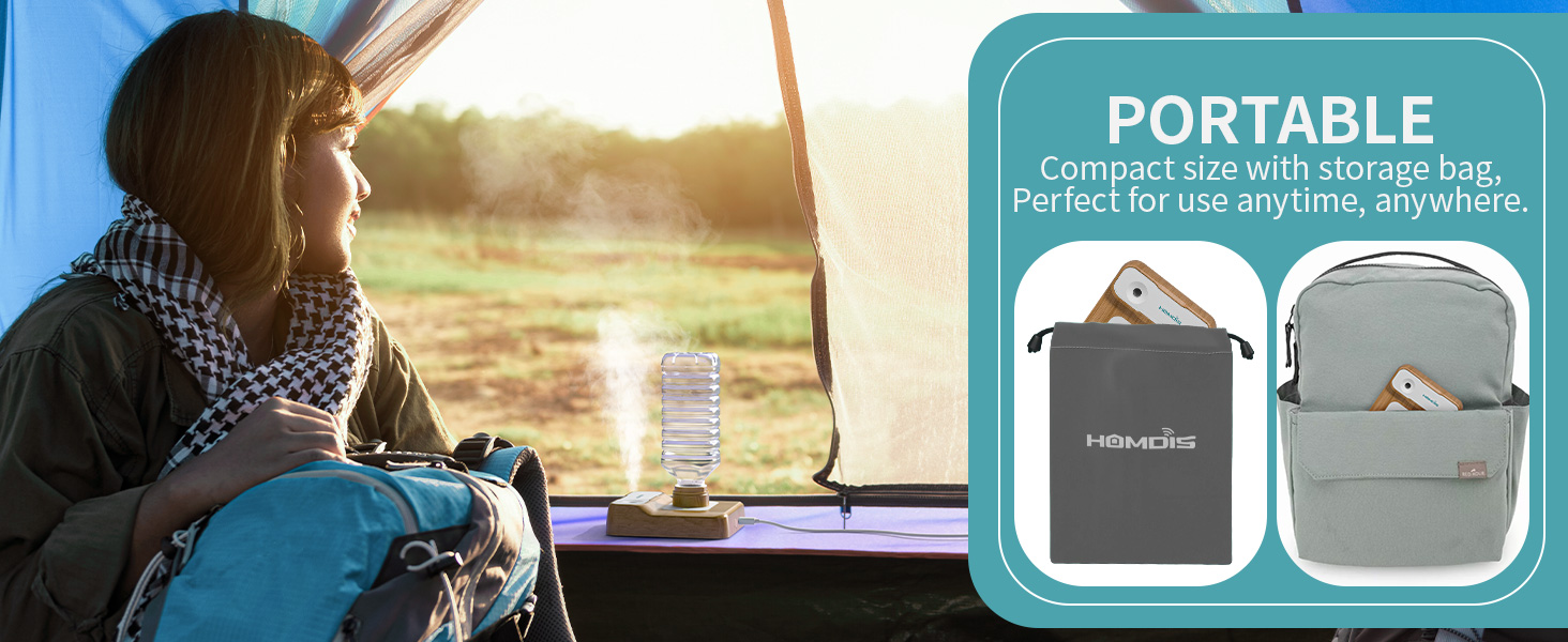 HOMDIS Portable Humidifiers for Travel, Small Mini Humidifier