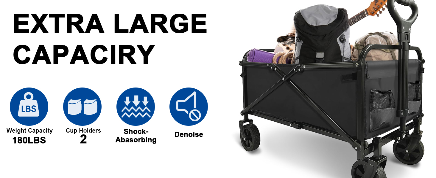 foldable camping wagon with small wheel