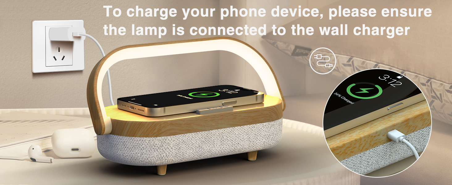 LED night light with wireless charger