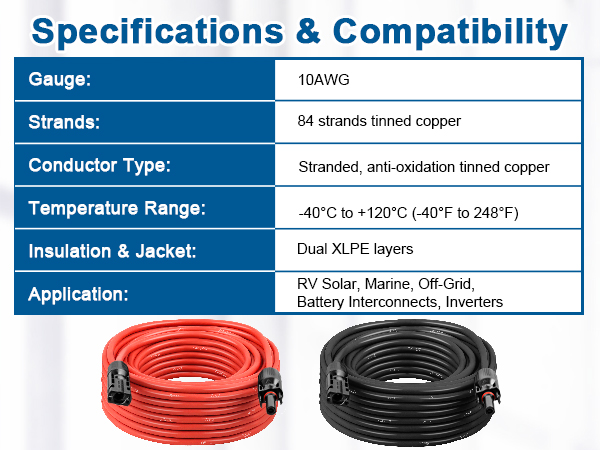 10AWG Solar Extension Cable