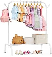 FLOUREE Upgraded Kids Clothing Rack - Dress Up Clothes Rack Baby Toddler Montessori Wardrobe- Sma...