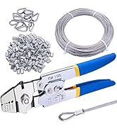 Twidec/Wire Rope Crimping Tool Up To 2.2mm Swaging Tool With 160PCS 1/16''Aluminum Crimping Loop ...