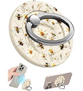 Lotadilo for Magnetic Phone Ring Holder Compatible with MagSafe for Women Girls - Cute White Flow...