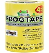 FrogTape Delicate Surface Painters Tape with PAINTBLOCK, 1.5 Inch Wide (1.41 In. x 60 Yds), Low A...