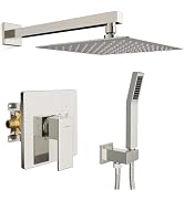 SR SUN RISE Shower Faucet Set - Bathroom 10 Inch Rainfall Shower Head &amp; Handle Set Wall Mounted R...