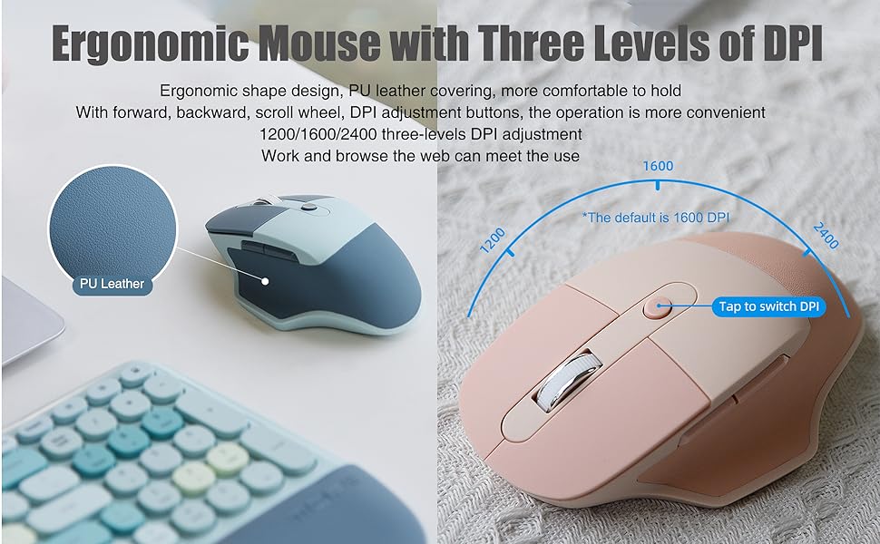Ergonomic Mouse with Three Levels of DPI 