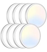 zemty 8Pack LED Flush Mount Ceiling Lights, 6.5 Inch 12W 1200lm Lighting Fixtures Recessed, Adjus...