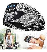 Sleep Headphones Headband Headphones,LC-dolida Boho Printed Workout Wireless Bluetooth Headband S...