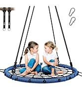 Trekassy 750lbs 40" Spider Web Saucer Tree Swing for Kids Adults, Outdoor Net Swing with Steel Fr...