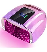 BOMOQING 96W Rechargeable UV LED Nail Lamp,Portable Cordless UV Light for Nails with LCD Display ...