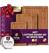 ROYAL CRAFT WOOD Bamboo Cutting Board Set – 3 Durable Wooden Cutting Boards for Kitchen Meal Prep...