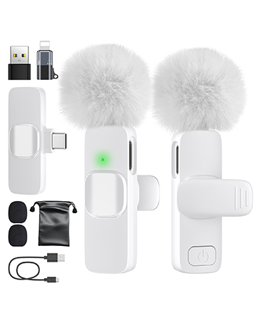 white mini microphone