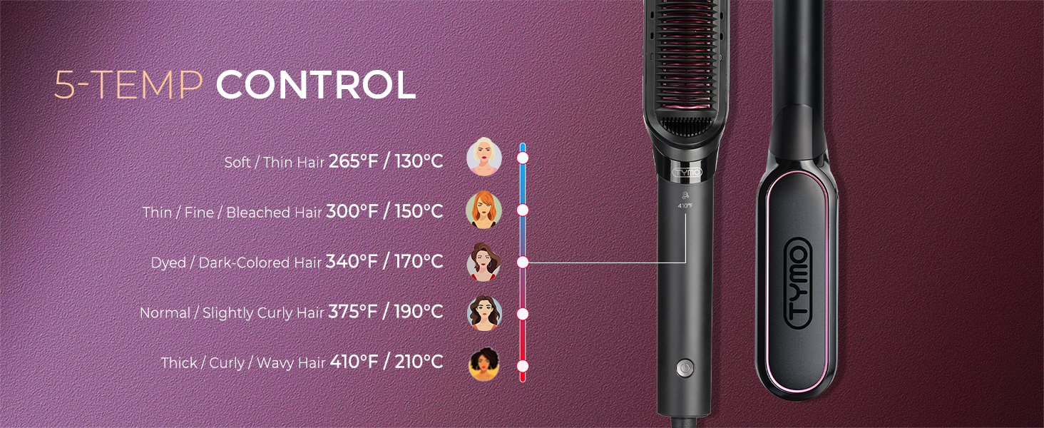 TYMO Flat Iron Hair Straightener Brush