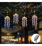 4pcs Hanging Solar Lights for Outside Waterproof Jellyfish Solar Garden Lights Outdoor with 8 Mod...