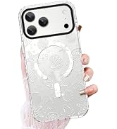OOK Clear Case for iPhone 17 Pro Max Case, Cute White Sea Shell Art Design Soft TPU Bumper Hard P...