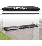 VEVOR Flood Barrier, 6 Pack, 2.7 x 1.4 ft Flood Bags Activated by Water, Reusable Water Absorbent...