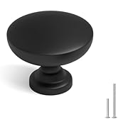 homdiy 25 Pack Black Cabinet Knobs Matte Black Round Dresser Drawer Knobs for Cabinets, Aluminum ...