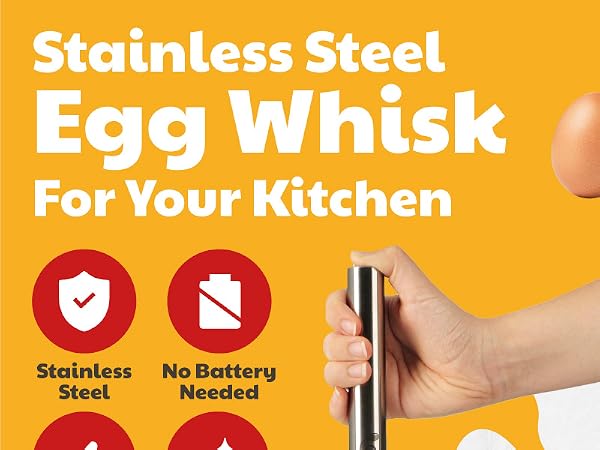 Stainless steel push whisk Egg Beater durable and easy to use, egg whisker hand push