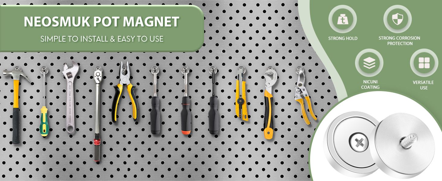 Features of Neosmuk Super Strong magnets with screws NCM3240