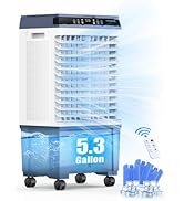 Air Choice Portable Evaporative Air Cooler, 1800 CFM Swamp Cooler with 4 Ice Box &amp; 5.3 Gal Water ...