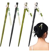 4 Pcs Wooden Hair Sticks Bamboo Shape Hair Chopsticks Japanese Chinese Hair Pins Decorative Retro...